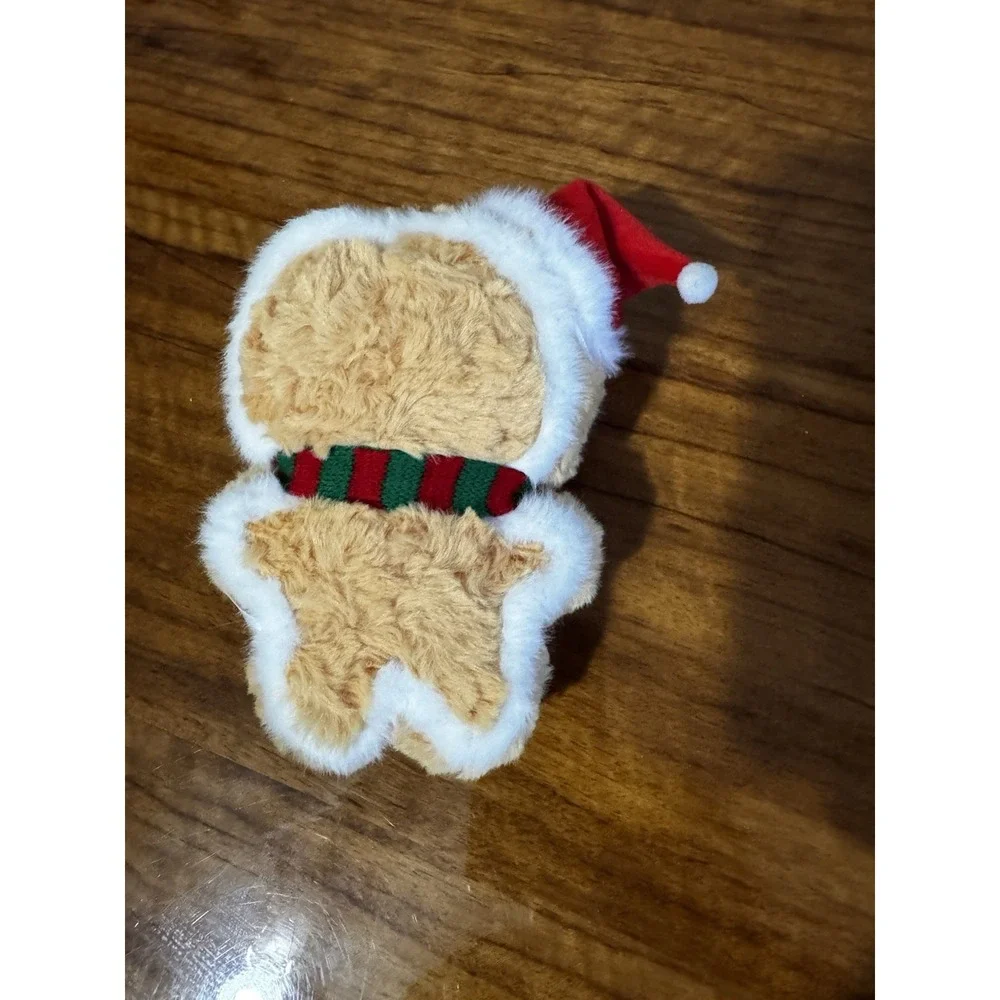 MINNATANG Mini Bear Plush Keychain Brown White Santa Hat Scarf 2024 Christmas